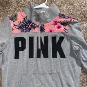 Love pink floral zip